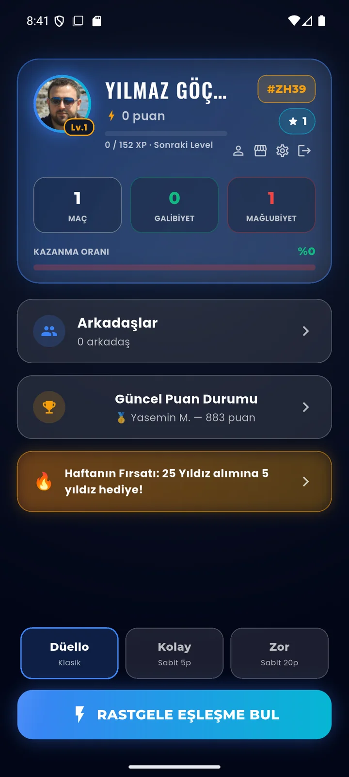 Lobi ve Profil Arayüzü